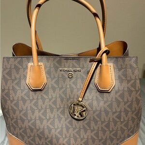 Michael Kors Brown and Tan Logo Tote